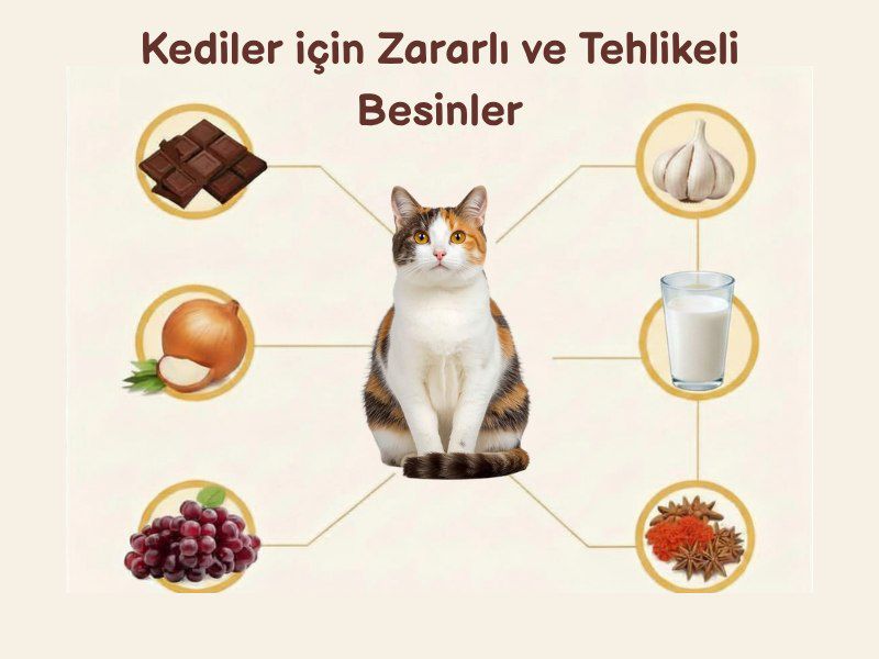 Kediler İçin Tehlikeli ve Zararlı Besinler
